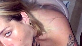 Girlfriend's Throat Worships Cock in Cumshot Facial with Tits Exposed