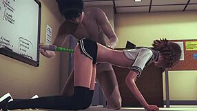 hentai uncensored 3d sara enjoys 2 dildos and squirts in japanese asian manga anime game porn