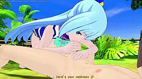 man, riding aqua konosuba in this hentai clip was quick and wild.