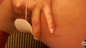 Watch maxine x, that slutty oriental cougar, fuck her shaved pussy with high heels!