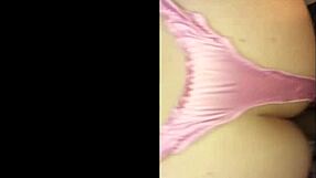 French amateur slut in pink panties deepthroats and rims