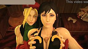 Horny fighters strip naked and fuck in 3D anime