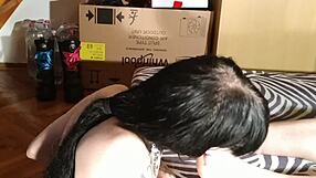 A hot young goth subserves her mistress by sucking her dirty feet