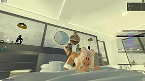 blonde bitch rides big black cock in roblox porn