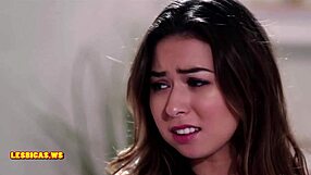 Two ebony teens share an interracial lesbian kiss