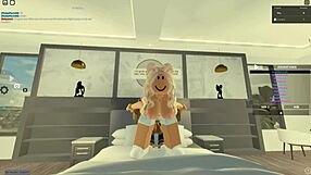 blonde bitch rides big black cock in roblox porn
