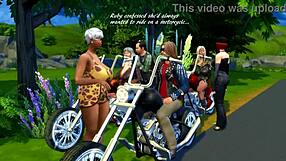 Sims 4 Ruby and Doris encounter the roadfuckers