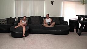 hot step daughter works out hard then gets her pussy creampied by daddy in taboo hardcore fucking