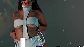 Does Gorgeous Latina Sisi Rose Show Sexy Tattoos While Stripping Naked?