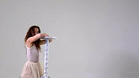 Ursula Fe Brunette Gymnast Shows Curly Hair and Flexibility
