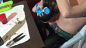 Would you fuck this 19-year-old Italian slut on the table?