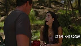 Stepsiblings engage in taboo fucking in the park with abbie maley