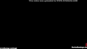 lezdom subtly torments bound blonde and ebony with whips