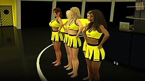 Watching Cheer Routine in 3D Animation