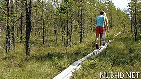 Giant creature encounters tiny creature in adventure