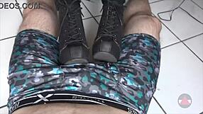 Milf Teases Cock with Boots