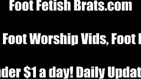 Ashley Worships Cherry's French Pedicured Feet With Footjob