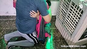 Indian wife bends over for electrician fixing water cooler during hot sex