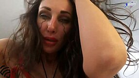 Hot milf enjoys cum dripping on her pussy.