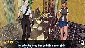 Horror mansion ep1 unfolds with a sneaky footjob under the table during gameplay.