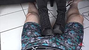 Milf Teases Cock with Boots