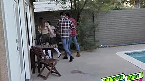 Natural tits and horny pussies get licked and fucked