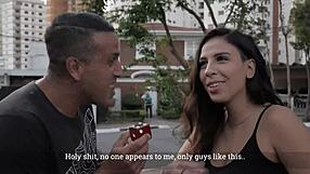 Latina teen Leticia Ferola fucks Tony Tigrao on street for 50 reais