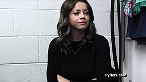 Lucky guards tease big tit suspect in office threesome