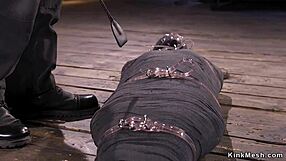 Bound Brunette Whipped in Rough Fetish Session