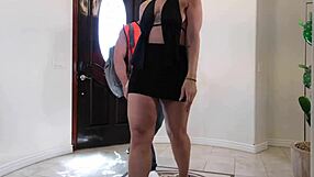 Eliza Rae's solo stripper act in a gay housewife themed video