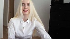 Classy Blonde Shina Ryen Rips Pantyhose For Boss's Monster Cock Doggystyle