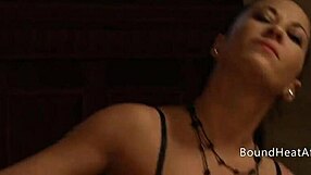 Horny lesbian mistress dominates slave with strapon