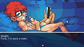 Hentai game featuring a muscular girl and femdom action