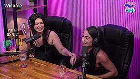 Woman licks friend's pussy at stadium