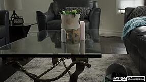 petite brunette babysitter with big tits deepthroats boss and gets anal fucked