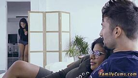 Wow, robber's wife gets blacked in interracial threesome with tiny blonde!