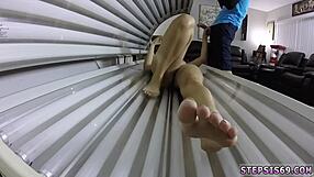 can my petite latina teen stepbro handle this foot fetish taboo blowjob?