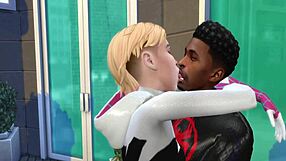 miles morales pounds gwen stacy's pussy on the balcony!