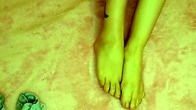 Latina gives rich feet a relaxing massage.