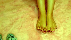 Latina gives rich feet a relaxing massage.