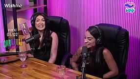 Woman licks friend's pussy at stadium