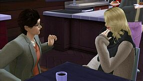 Having coffee with a friend, then a guy fucks the girl in the bathroom.