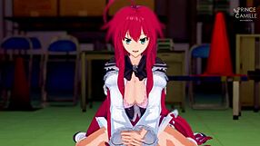rias gremory learns roleplay as porn star in hs dxd