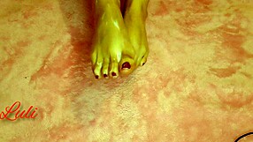 Latina gives rich feet a relaxing massage.