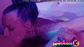 Incredible Lesbian Climax with Huge Double Dildo in Pussy Play