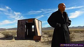 Busty blonde takes anal in final fantasy cosplay costume outdoors