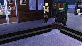 Having coffee with a friend, then a guy fucks the girl in the bathroom.