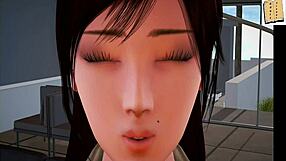 3D animated erotic story with small boobed girls