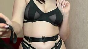 Young brunette student bdsm girl spanks you with whip humiliation!