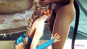 i love how elsa femboy swallows in this anime game